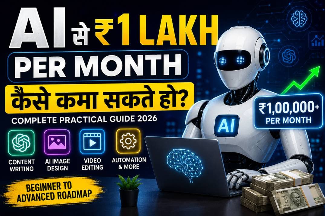 AI Se ₹1 Lakh Per Month Kaise Kama Sakte Ho? Complete Practical Guide 2026